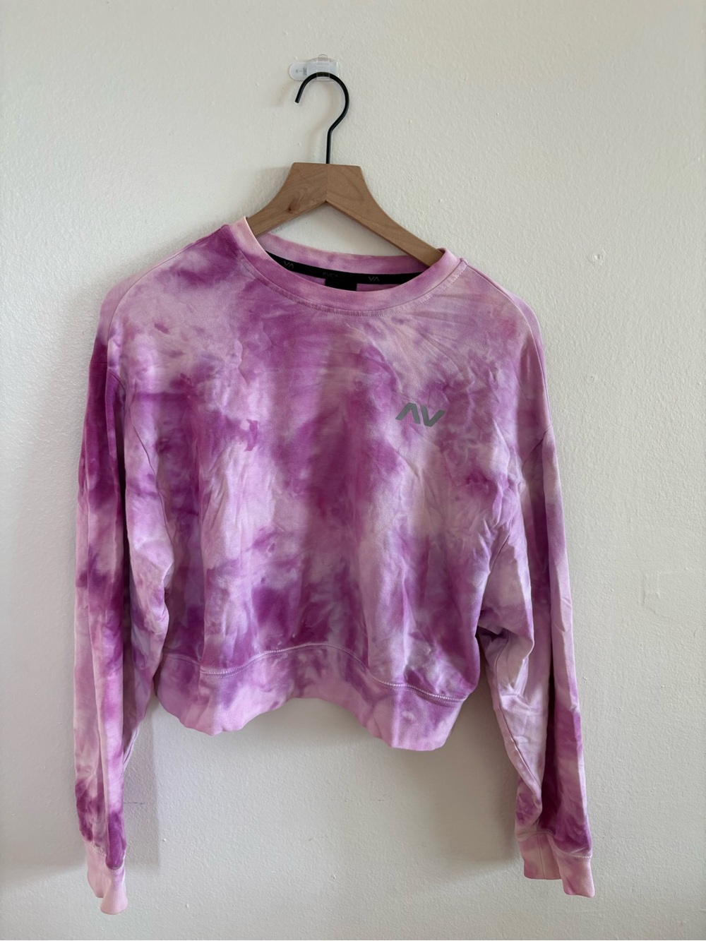 RVCA Purple Tie-Dye Cropped Sweatshirt